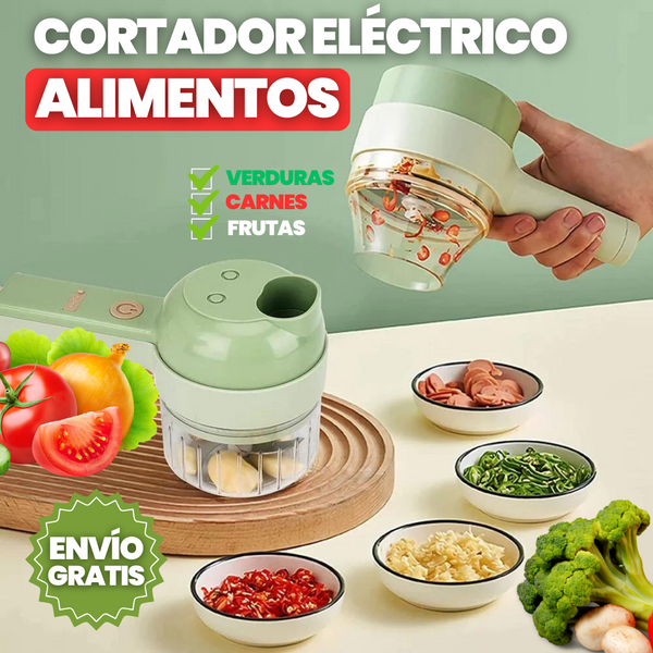 CORTADOR DE ALIMENTOS ELÉCTRICO PORTÁTIL 4 EN 1